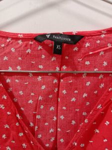 Bundle: Red Polka Dot Blouse &amp; Blue T-Shirt