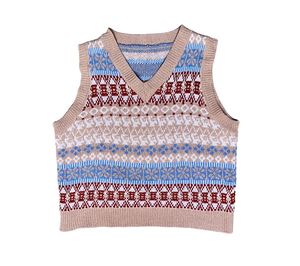 Vintage Patterned Knit Vest