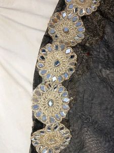Embellished Black Net Cape
