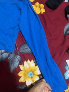 Blue Long Sleeve Crop Top