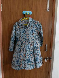 Blue Floral Print Kurta