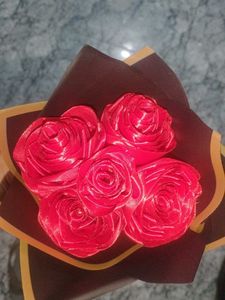 Red Ribbon Flower Bouquet