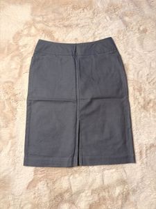 Classic Grey Pencil Skirt With Pockets