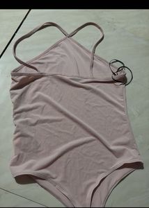 H&amp;M Thong crepe blush pink bodysuit