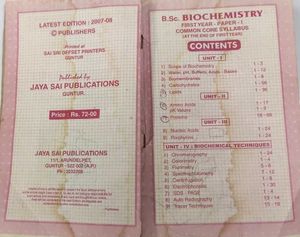 B.Sc. Biochemistry - First Year