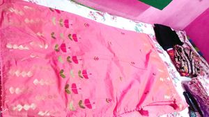 Beautiful Pink  silk Saree
