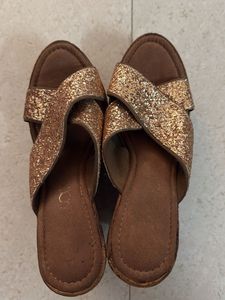 catwalk wedges | golden| size -40
