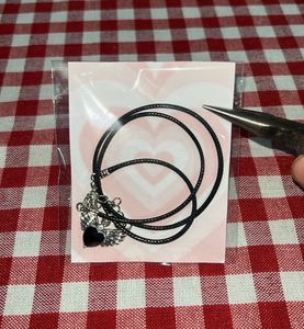 Gothic Black Heart Wing Necklace