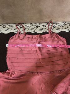 Womens Strip Satin With Lining Top Xxl