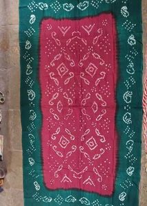 Red and Green Bandhani Dupatta