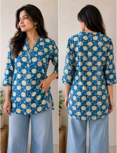 Bohemian Blue Floral Print Kurta