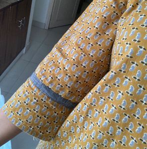 Stylish Mustard Printed Kurta