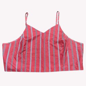 Striped Spaghetti Strap Crop Top NWOT