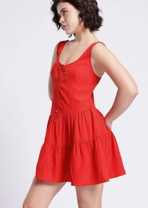 Chic Red Tiered Mini Dress
