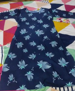 Blue Floral Print Kurta