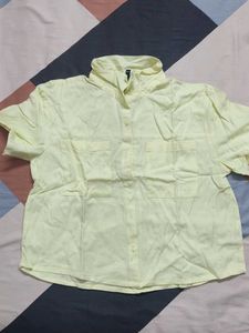Pale Yellow Button-Up Shirt