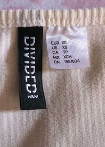 H&amp;m White Long Sleeve Top