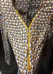 PROMOD geometric print Zip-Up Top