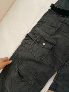 Freakins Long Charcoal Cargo Pants
