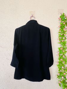 Classic Black Collared Button-Up Shirt