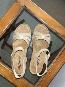 Y2K studded Beige Wedge Sandals