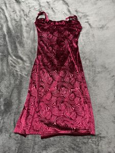 Velvet Print Midi Dress