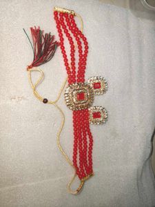 Red Beaded Necklace & Earring Set
