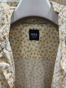 Max Men's White Floral Print Button-Down Shirt