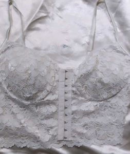 Elegant White Lace Corset Bra