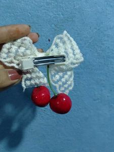 Cute Cherry Bow Hair Clip