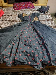 Grey embroidered GOWN