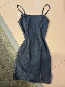 Denim Spaghetti Strap Mini Dress