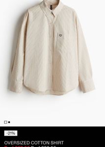 H&M Oversized Cotton Striped Shirt