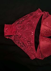 Red Lace Bra and Panty Set