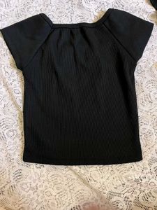 Ribbed Square Neck Top
