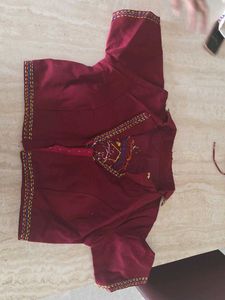 Maroon Embroidered Blouse