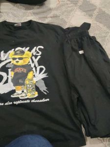Black T-shirt and shorts set