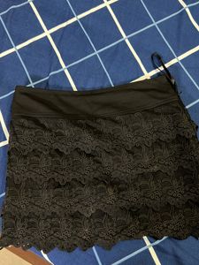 Black Lace Mini Skirt