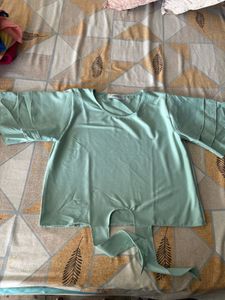 Solid Color Peplum Blouse