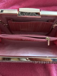 Party Clutch, Pink Glitter, Perfect For Evenings