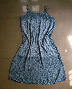 Light Blue Floral Print Summer Dress