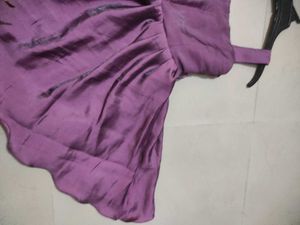 Women’s Purple Satin Fit &amp; Flare Mini Dress with