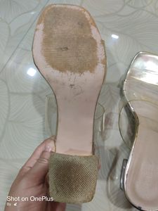 Solid Transparent Gold Crystalline Heel