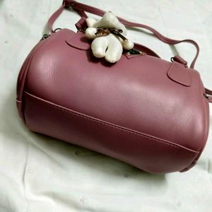 Cute Pink Crossbody Bag with Teddy Charm