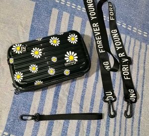 Cute Daisy Print Mini Suitcase Bag