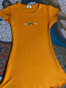 Yellow Mini Frock😍size:small(s)