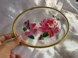 combo Plastic Silver Decorative Bowl and Tea Plate