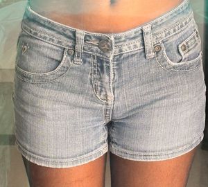 low-rise denim shorts