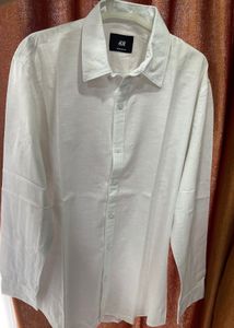 H&amp;M White Pure Linen Shirt