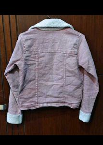 Pink Sherpa Lined Denim Jacket